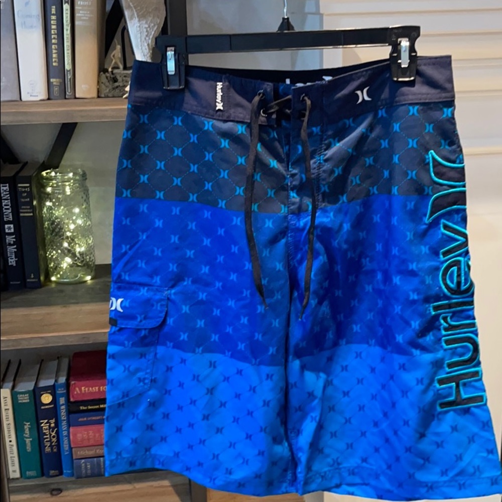 Hurley Board Shorts, Blue, Size 29
